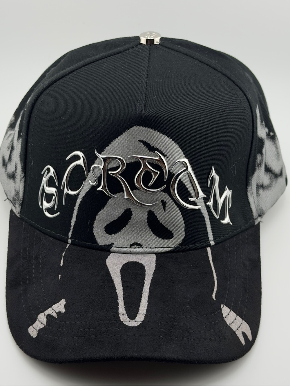 Scream Graphic Black & Gray Baseball Cap